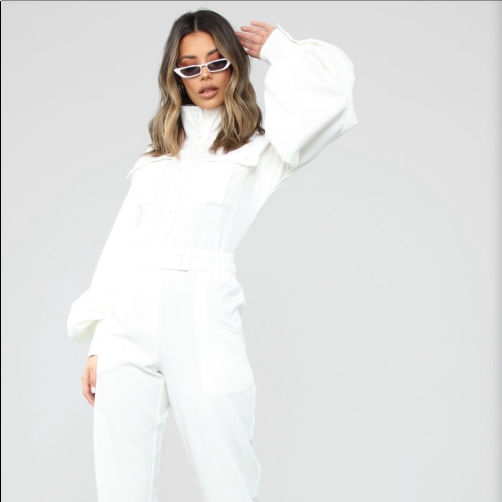 White one piece jumpsuit